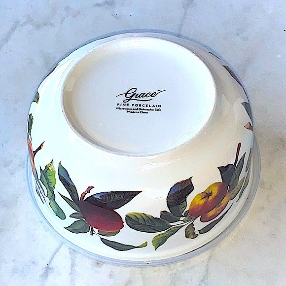 GRACE’S TEAWARE HARVEST CONTAINER BOWL NEW 26 OZ  FRUIT GREEN 6 IN PORCELAIN - Picture 5 of 7